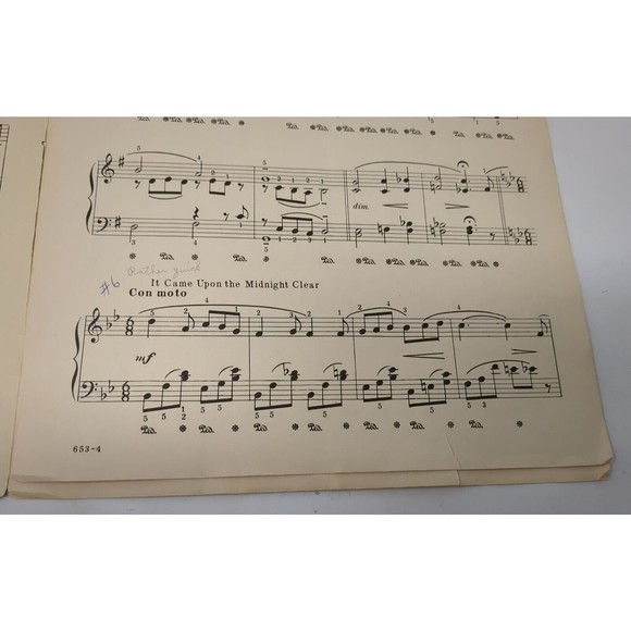 1950 CHIMES AT YULETIDE CHRISTMAS vintage sheet music piano solo CARL T. ANSTINE - Picture 9 of 10